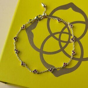 Kendra Scott Haven Heart Gold Pink Crystal Chain Bracelet fashion